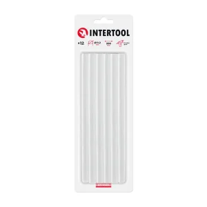 Комплект клейових стрижнів прозорих, 11,2×200 мм, 12 шт. INTERTOOL (RT-1020) UA