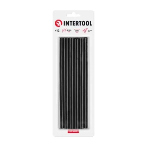 Комплект клейових стрижнів чорних, 11,2×200 мм, 12 шт. INTERTOOL (RT-1023) UA
