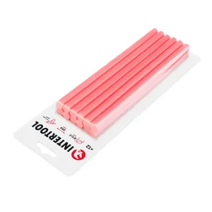 Комплект клейових стрижнів рожевих, 11,2×200 мм, 12 шт. INTERTOOL (RT-1046) UA