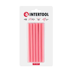 Комплект клейових стрижнів рожевих, 7,4×100 мм, 12 шт. INTERTOOL (RT-1047) UA