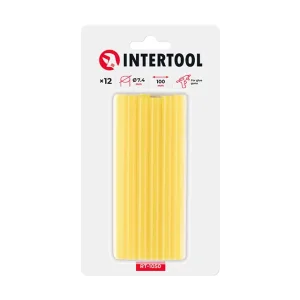 Комплект клейових стрижнів жовтих, 7,4×100 мм, 12 шт. INTERTOOL (RT-1050) UA