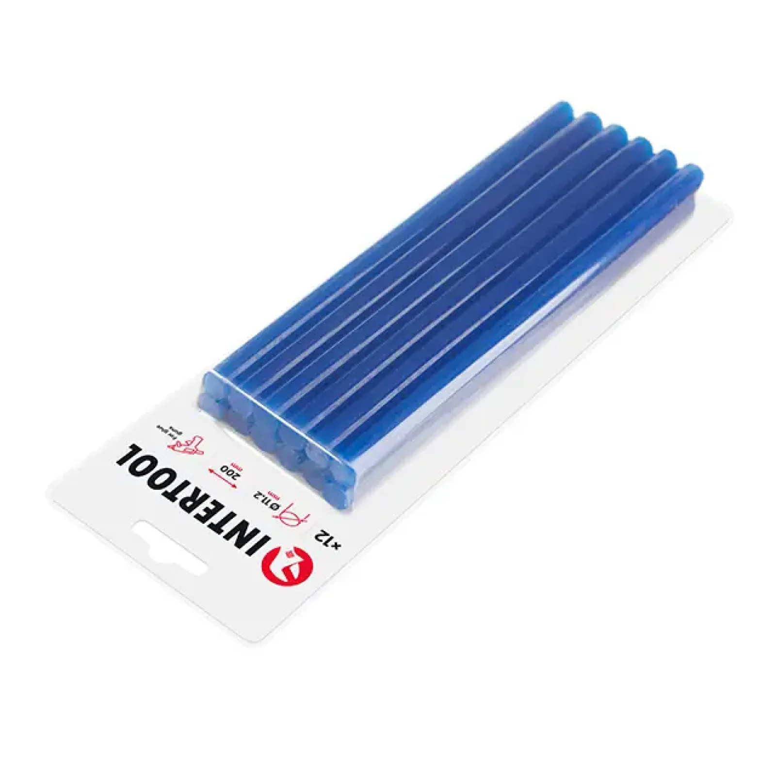 Комплект клейових стрижнів блакитних, 11,2×200 мм, 12 шт. INTERTOOL (RT-1053) UA