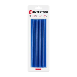 Комплект клейових стрижнів блакитних, 11,2×200 мм, 12 шт. INTERTOOL (RT-1053) UA