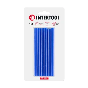 Комплект клейових стрижнів блакитних, 7,4×100 мм, 12 шт. INTERTOOL (RT-1054) UA