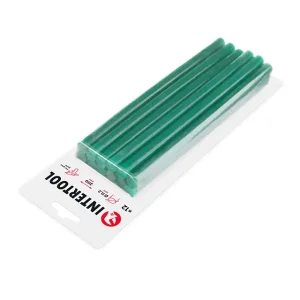 Комплект клейових стрижнів зелених, 11,2×200 мм, 12 шт. INTERTOOL (RT-1057) UA