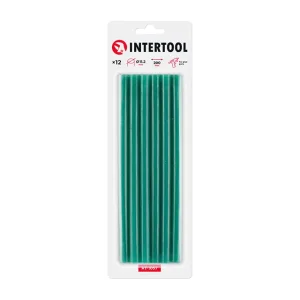 Комплект клейових стрижнів зелених, 11,2×200 мм, 12 шт. INTERTOOL (RT-1057) UA