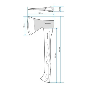 Сокира, 800 г, ручка з фібергласу INTERTOOL (HT-0262) UA