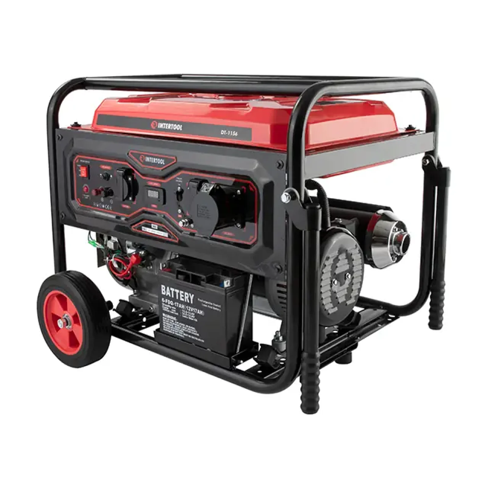 Генератор бензиновий INTERTOOL 5/5.5 кВт, 220 В, 25 л, електро+ручний старт (DT-1156) UA