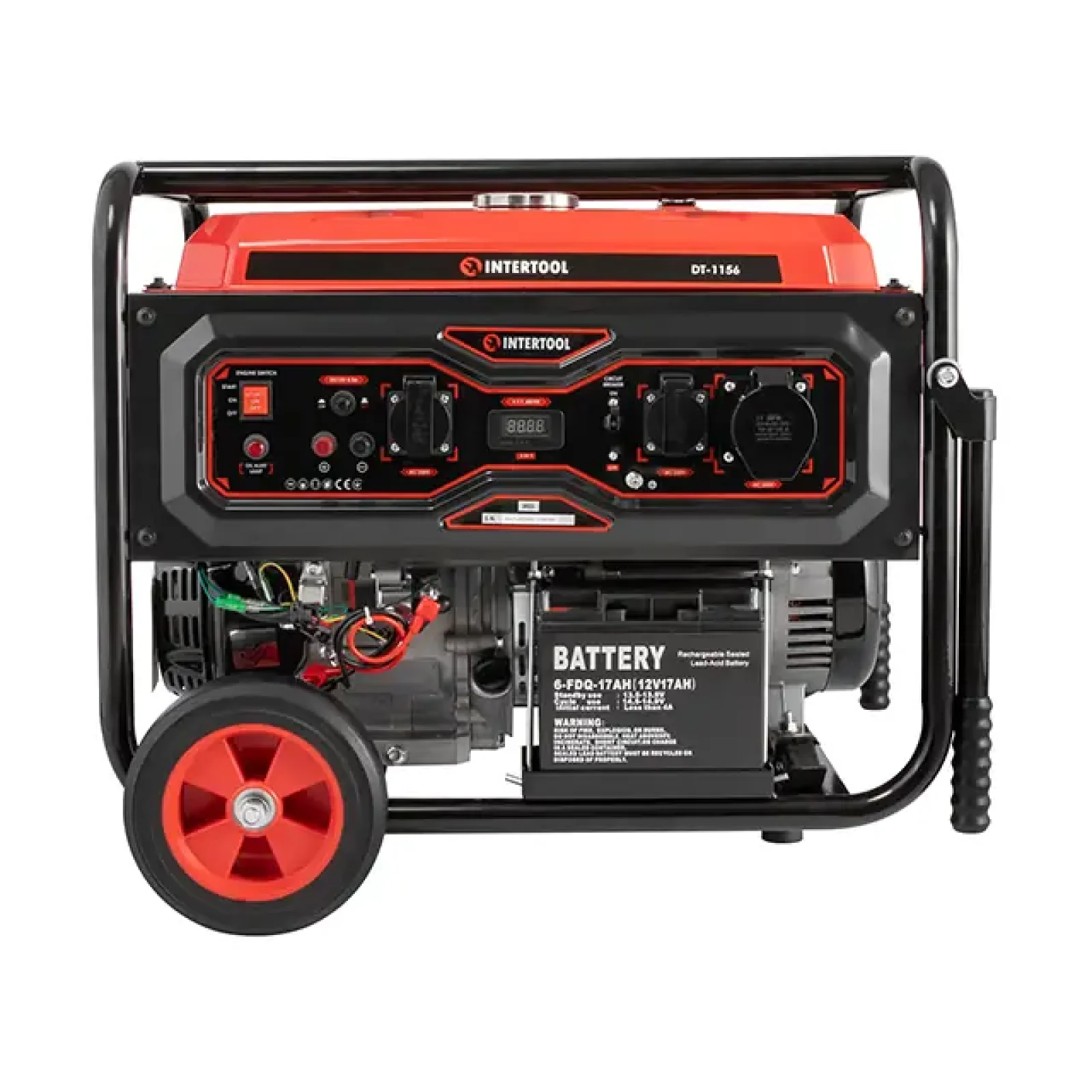 Генератор бензиновий INTERTOOL 5/5.5 кВт, 220 В, 25 л, електро+ручний старт (DT-1156) UA