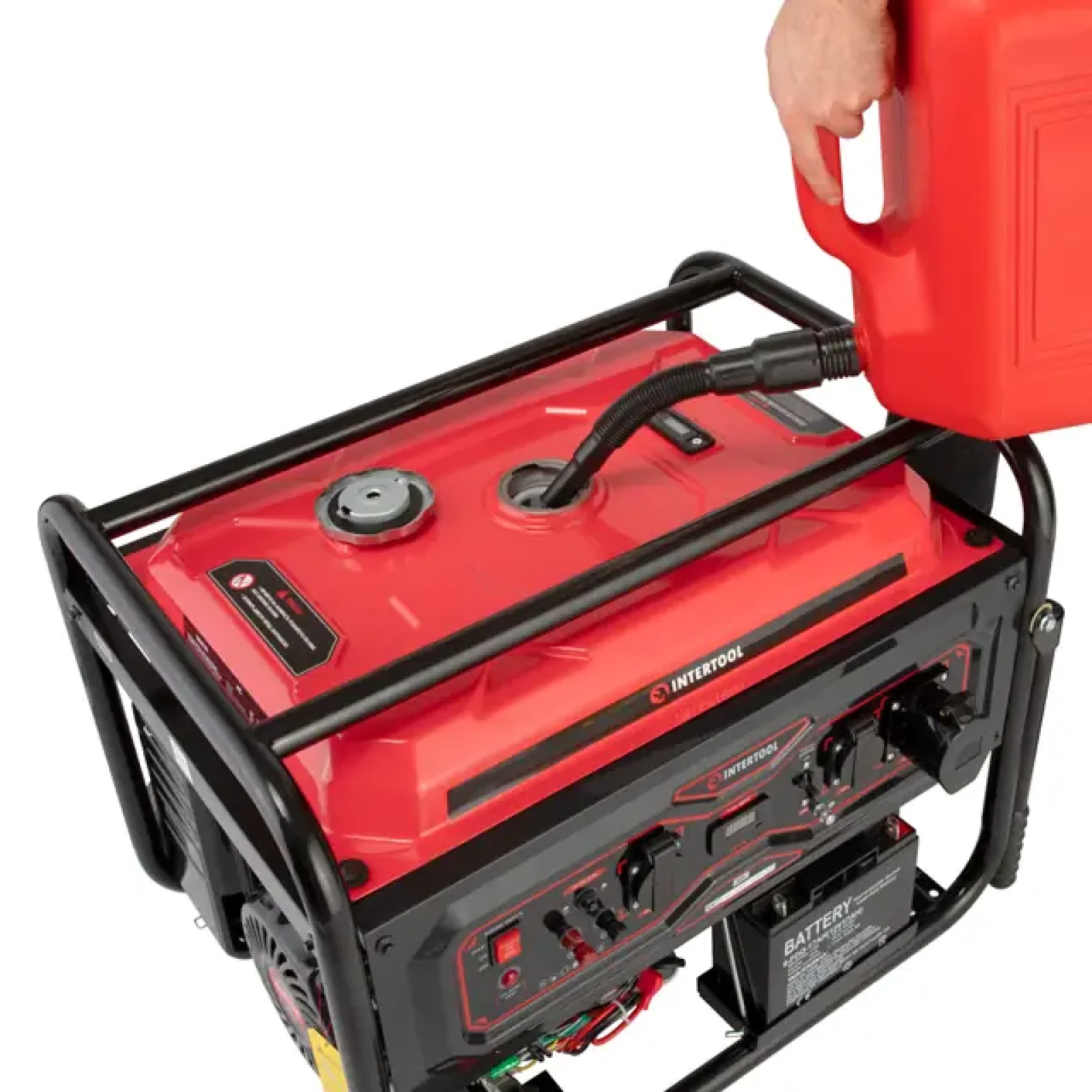 Генератор бензиновий INTERTOOL 7,0/7,5 кВт, 220 В, 25 л, електро/ручний старт (DT-1175) UA