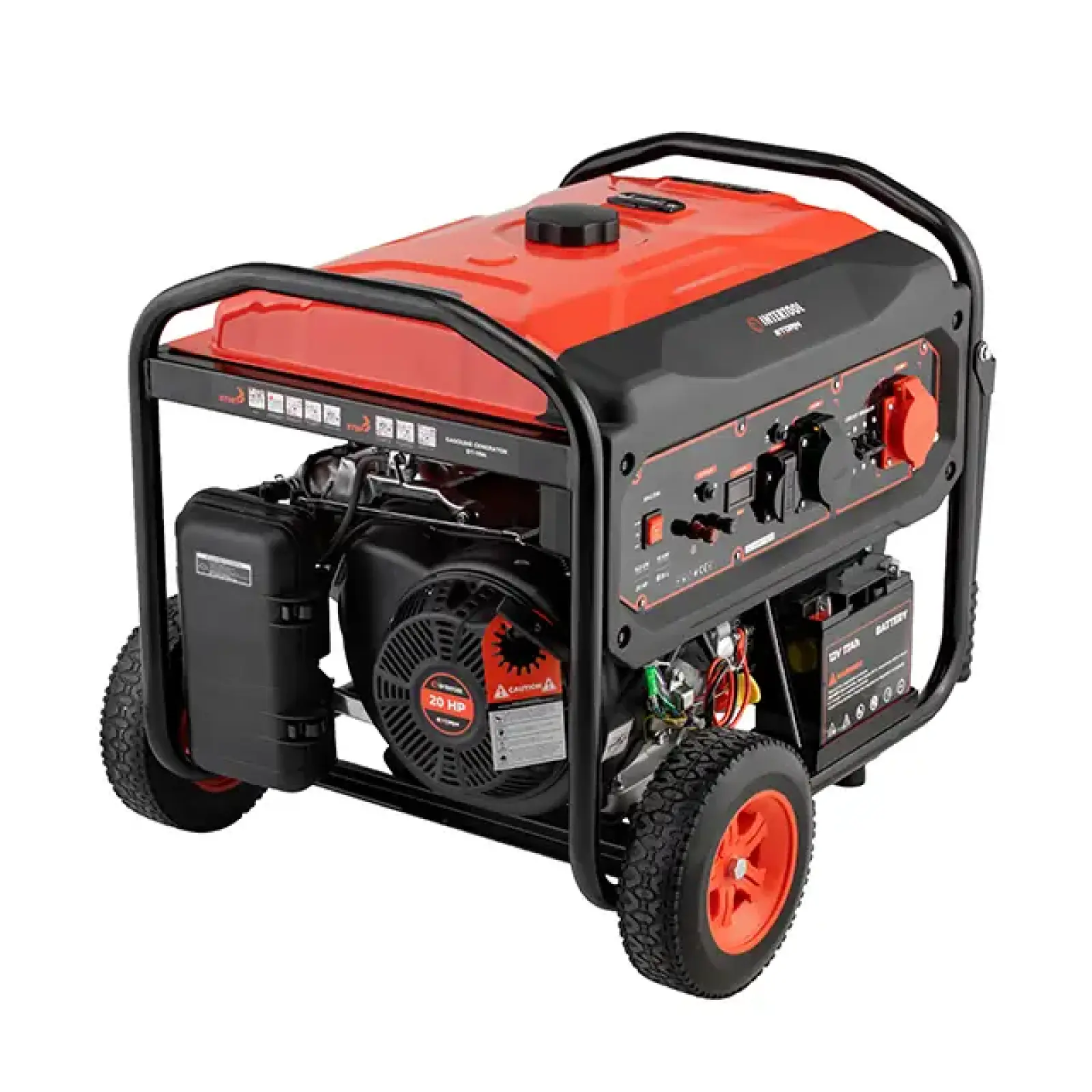 Генератор бензиновий 9/10 кВт, 400/230 В, DUAL POWER, бак 25 л, електро/ручний старт, мідна обмотка, STORM INTERTOOL (DT-1196) UA