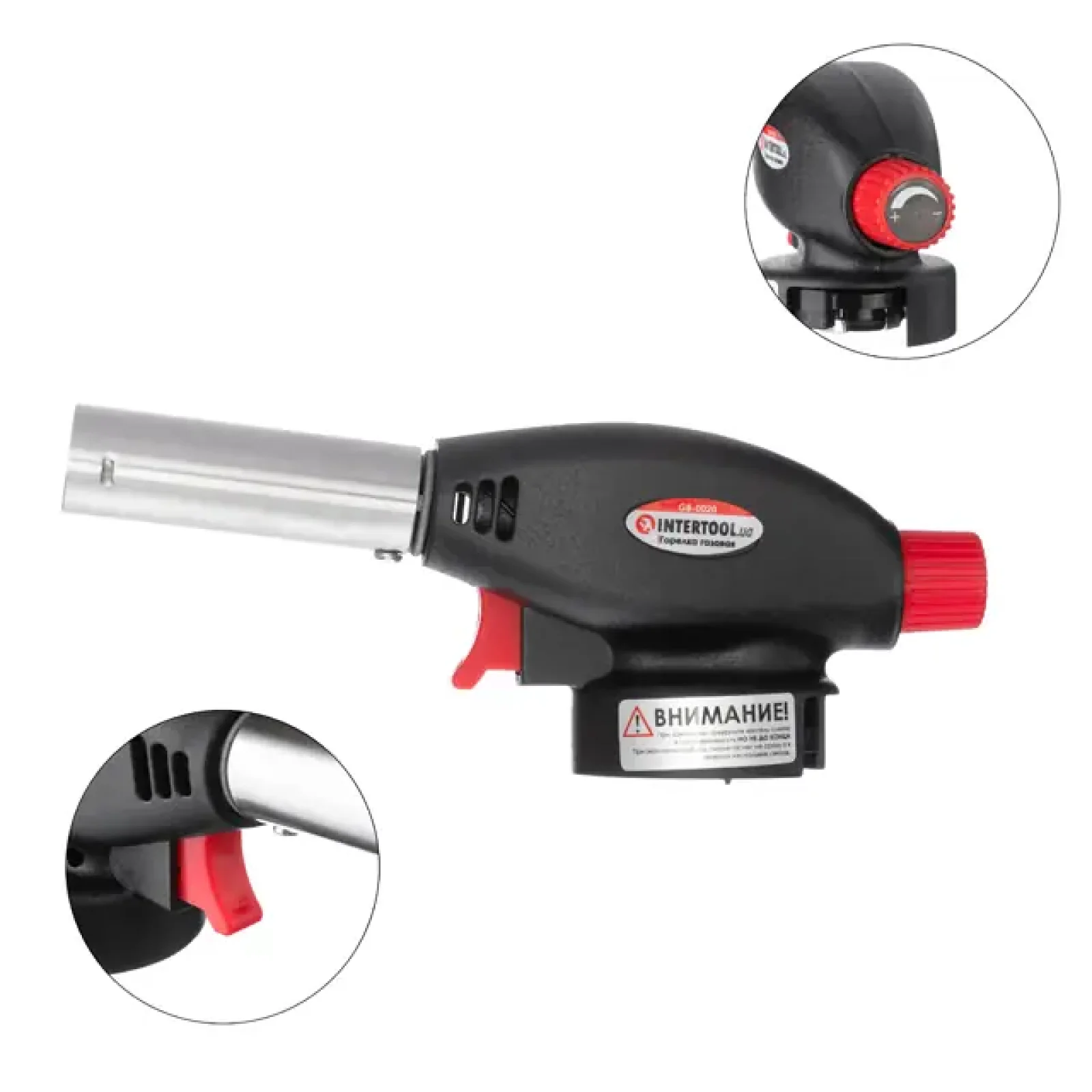 Пальник газовий з п'єзозапалюванням INTERTOOL (GB-0020) UA