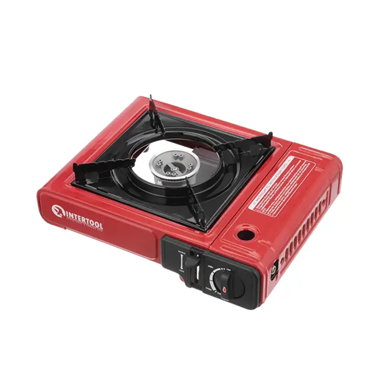 Плитка газова одноконфорочна, п'єзопідпалювання, під газові балони бутан і пропан-бутан INTERTOOL (GS-0001) UA