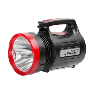 Ліхтар акумуляторний 1 LED 5 Вт + 22 SMD, 6 функцій, сонячна панель, 3 виносні LED-лампи (кабель 3 м), радіо, заряджання гаджетів, слот microSD INTERTOOL (LB-0104) UA