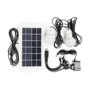 Ліхтар акумуляторний 1 LED 5 Вт + 22 SMD, сонячна панель, 2 виносні LED-лампи, заряджання гаджетів INTERTOOL (LB-0105) UA