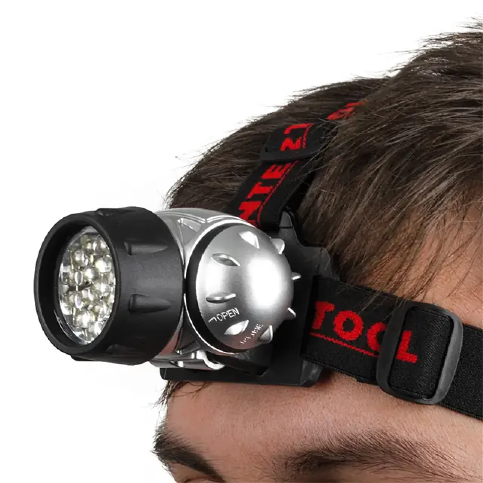 Ліхтар налобний світлодіодний, 4 режими роботи, 19 LED, 45 лм, батарейки 3 ААА INTERTOOL (LB-0301) UA