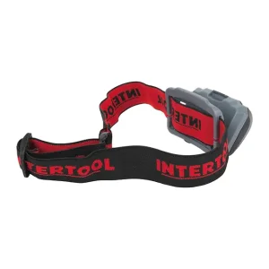 Ліхтар налобний світлодіодний, пиловологозахищений корпус, 4 режими роботи, 1 Вт + 2 LED, 80 лм, батарейки 3 ААА INTERTOOL (LB-0302) UA