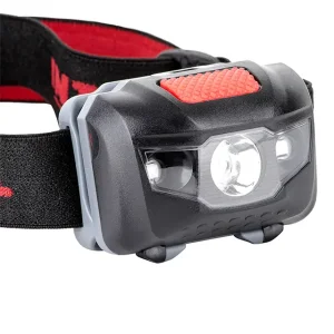 Ліхтар налобний світлодіодний, пиловологозахищений корпус, 4 режими роботи, 1 Вт + 2 LED, 80 лм, батарейки 3 ААА INTERTOOL (LB-0302) UA