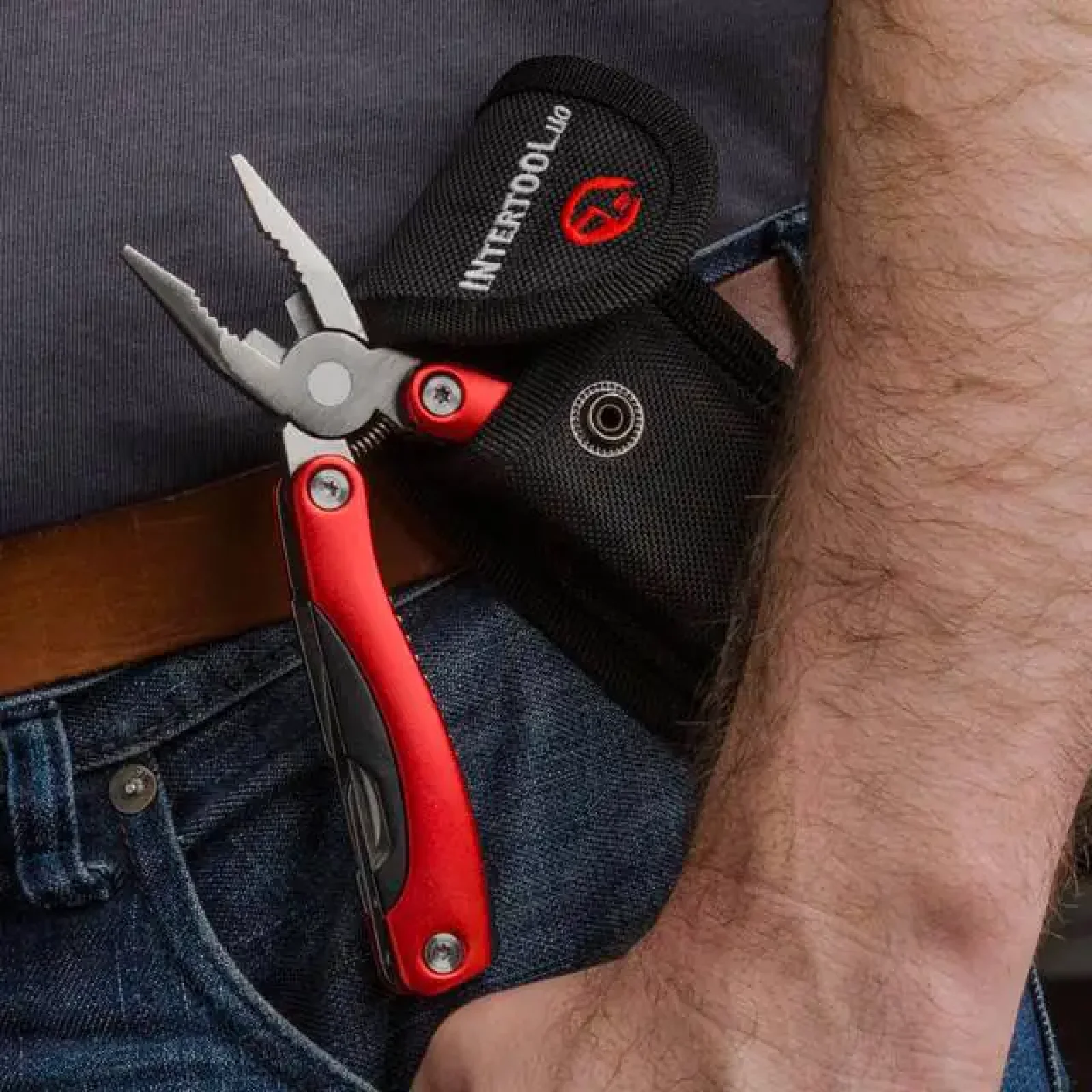 Мультиінструмент, 160 мм, 12 в 1, чохол INTERTOOL (HT-0541) UA