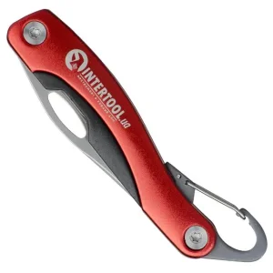 Ніж складаний, 194 мм, ручка з алюмінієвими вставками, карабін INTERTOOL (HT-0596) UA