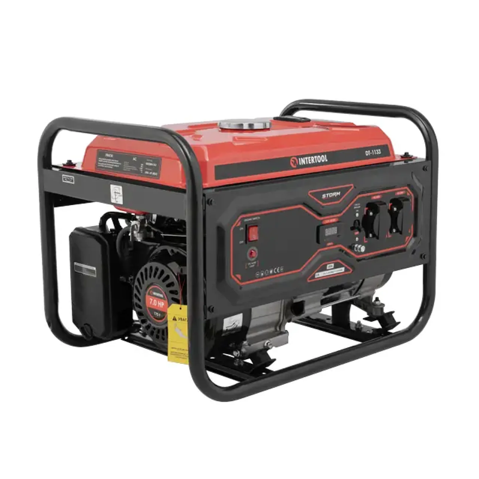 Генератор бензиновий/газовий INTERTOOL 2.8/3 кВт, 220 В, 15 л., ручний старт (DT-1133) UA