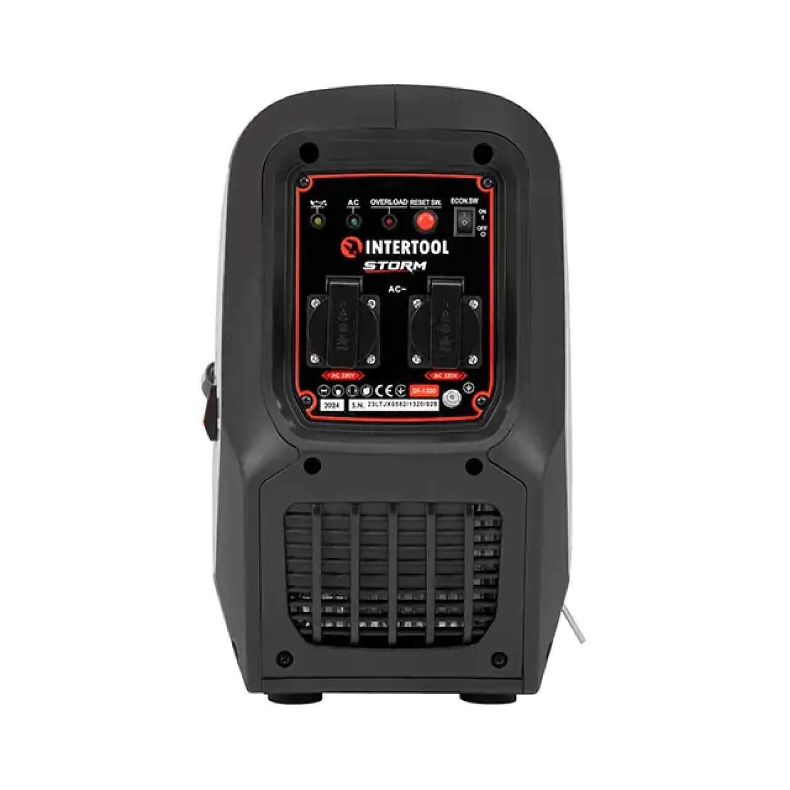 Генератор бензиновий інверторний 1,8/2,0 кВт, 230 В, бак 4 л, ручний старт, мідна обмотка, STORM INTERTOOL (DT-1320) UA