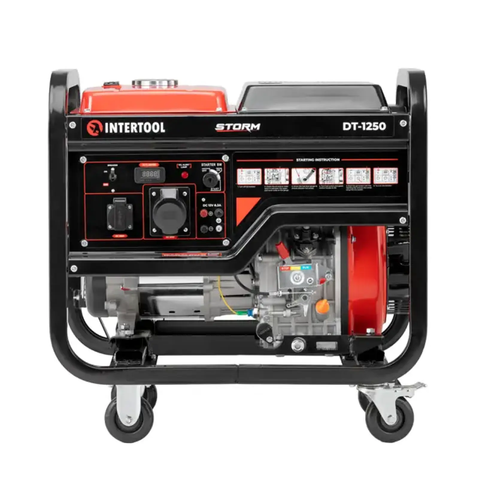 Генератор дизельний 5,0/5,5 кВт, 220 В, 12,5 л, електро/ручний старт, мідна обмотка, STORM INTERTOOL (DT-1250) UA