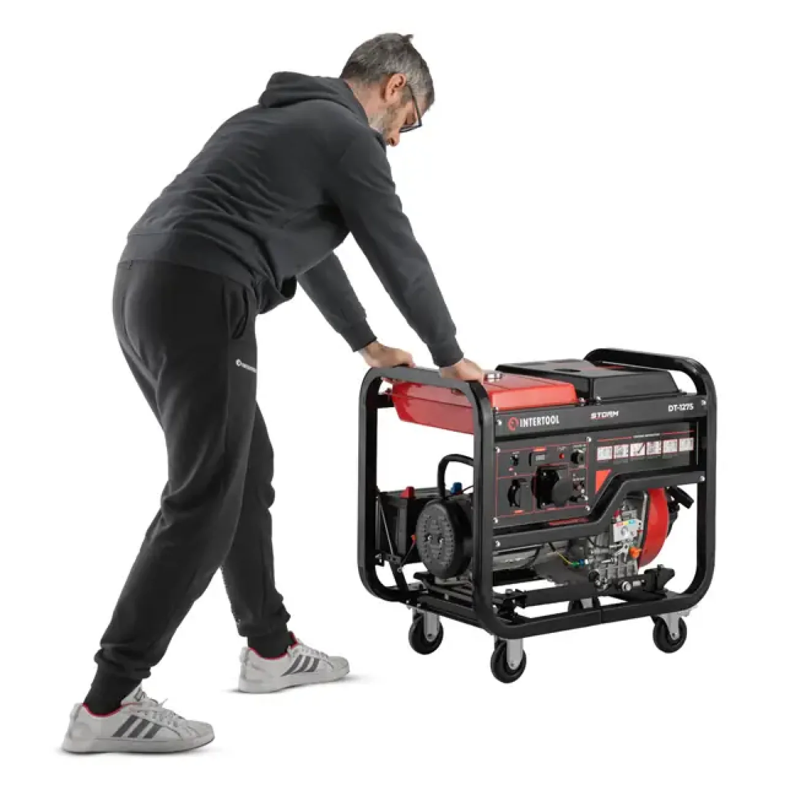 Генератор дизельний 7,0/7,5 кВт, 220 В, 12,5 л, електро/ручний старт, мідна обмотка, STORM INTERTOOL (DT-1275) UA