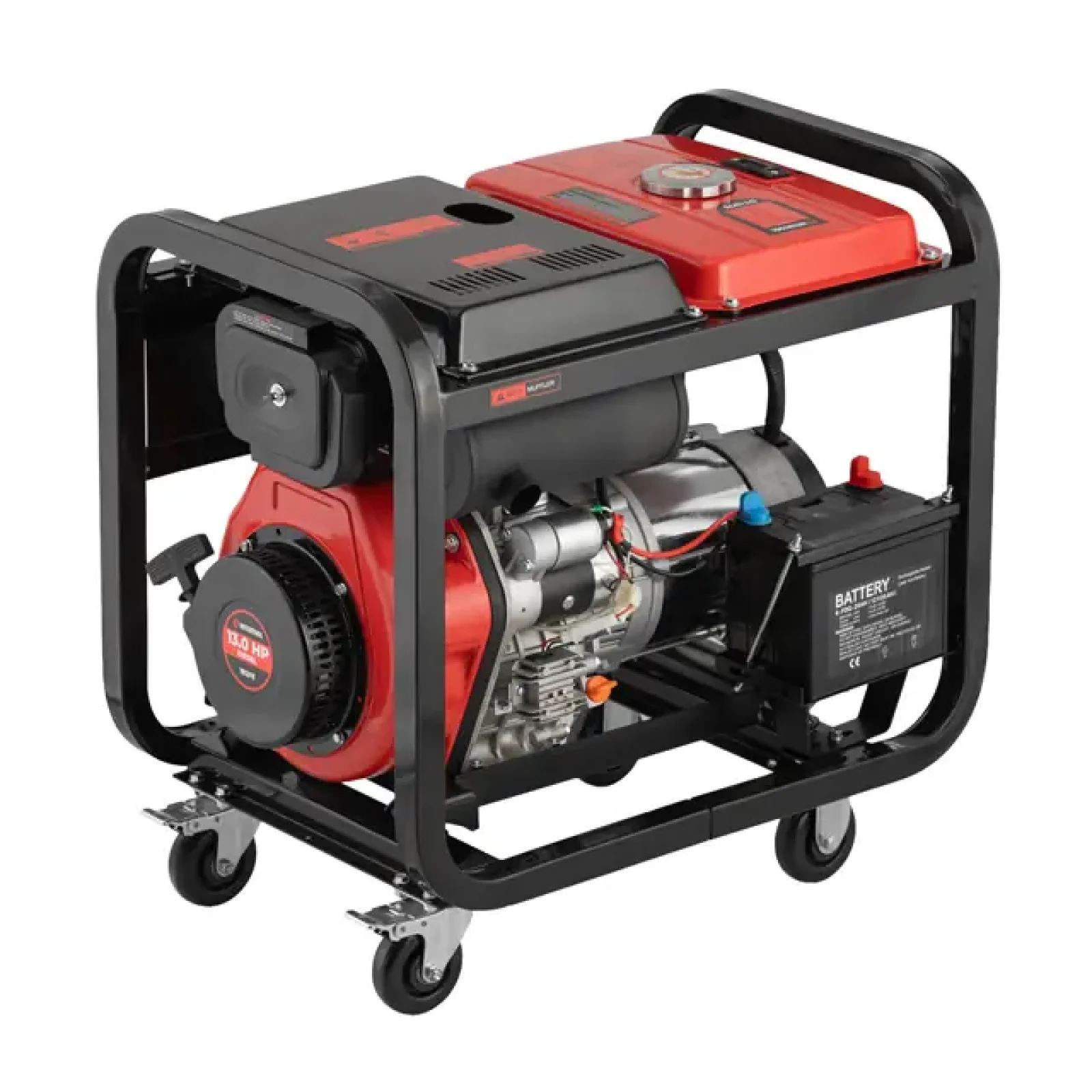 Генератор дизельний 7,0/7,5 кВт, 220 В, 12,5 л, електро/ручний старт, мідна обмотка, STORM INTERTOOL (DT-1275) UA