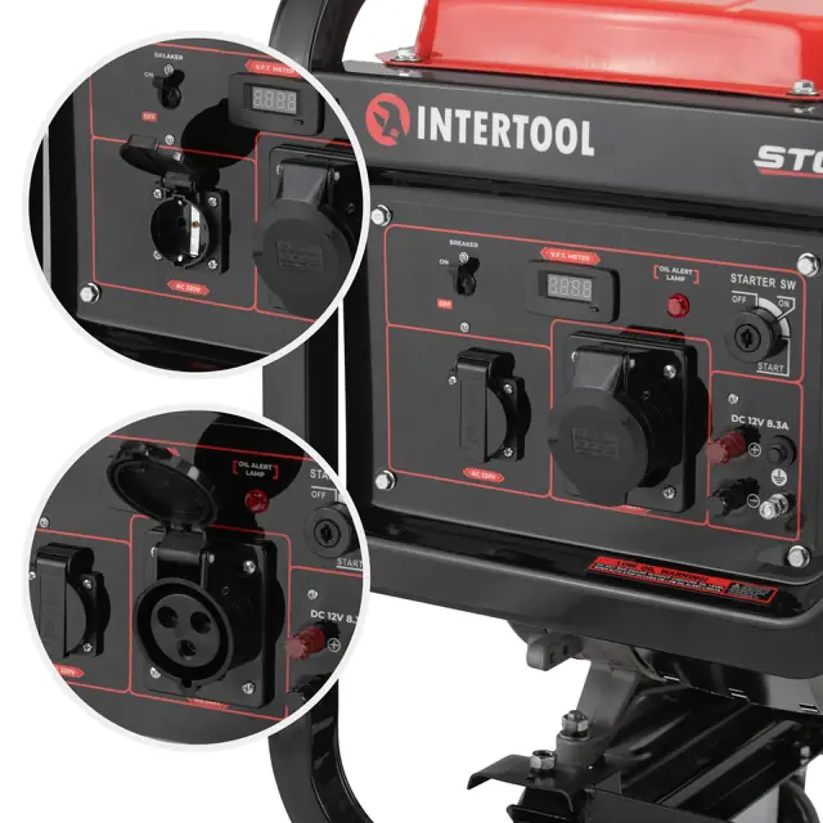 Генератор дизельний 7,0/7,5 кВт, 220 В, 12,5 л, електро/ручний старт, мідна обмотка, STORM INTERTOOL (DT-1275) UA