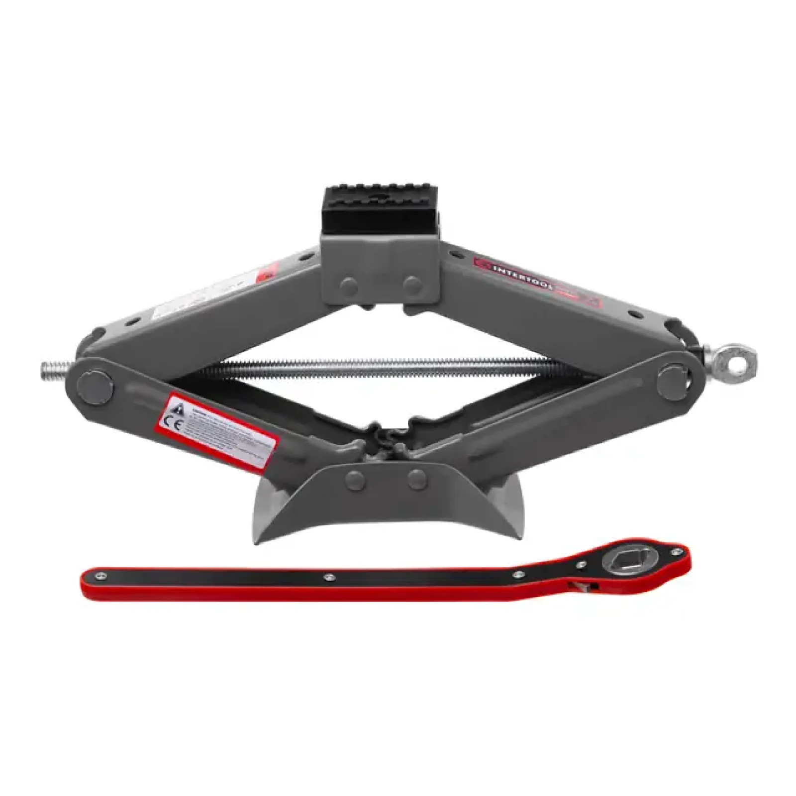 Домкрат механічний ромбоподібний, 2 т, з тріскачкою, гумовий упор, 110-400 мм INTERTOOL (GT0185) UA