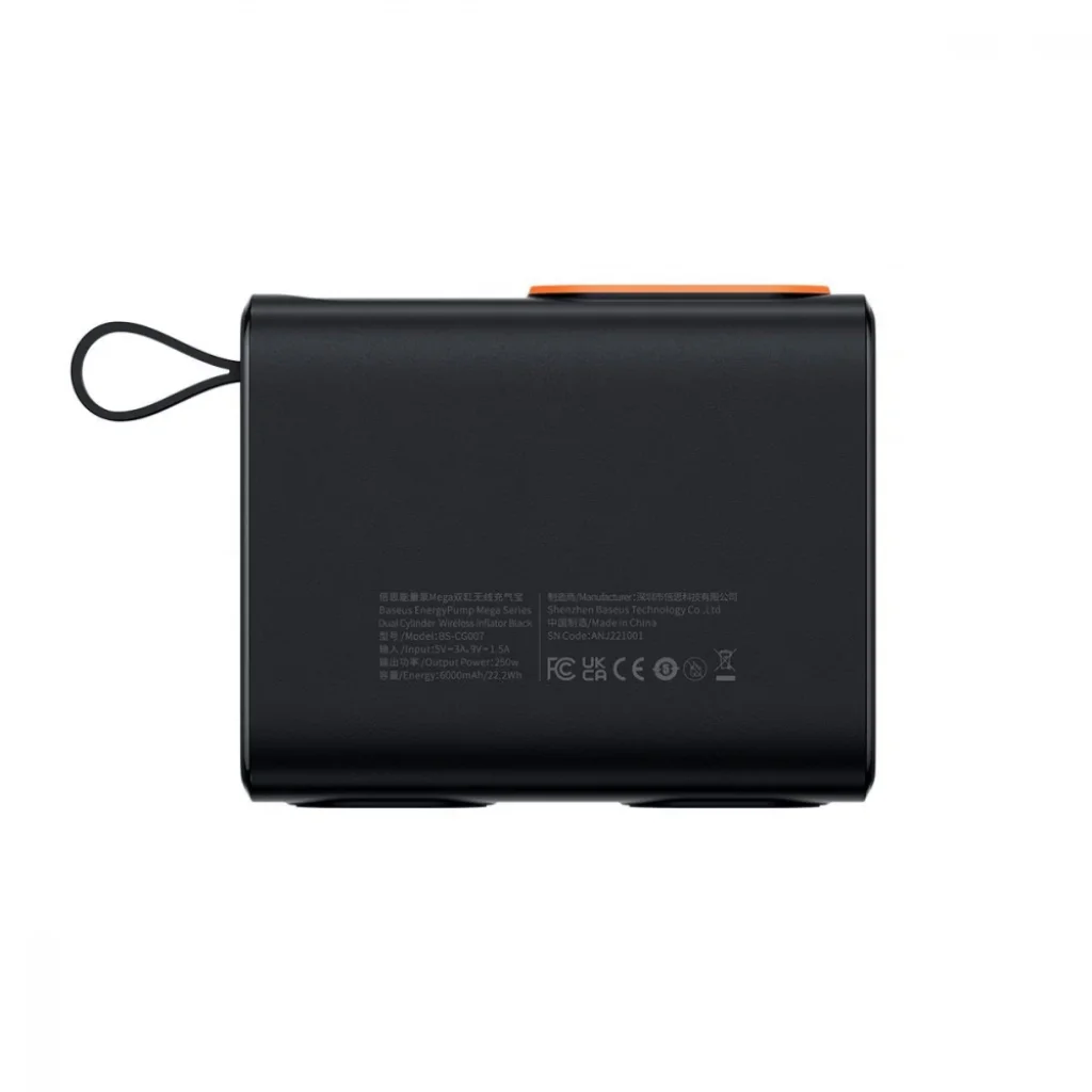 Автомобільний насос Baseus Mega EnergyPump Series Dual Cylinder Wireless Black, CRNL060001