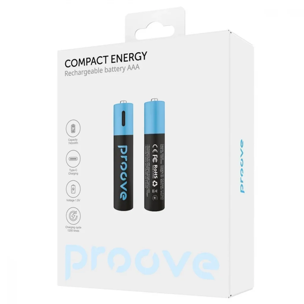 Аккумуляторные батарейки Proove Compact Energy AAA 2 pcs Black, RBCE74010008