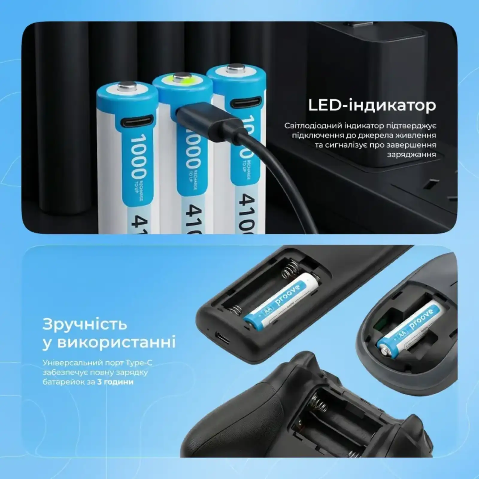 Акумуляторні батарейки Proove Compact Energy Pro AA 2 pcs White