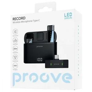 Беспроводной петличный микрофон Proove Record Type-C Black (PMRC00010202)