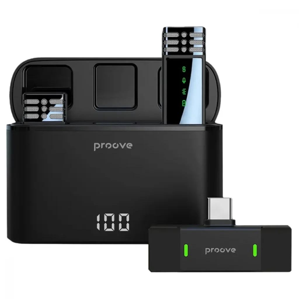 Беспроводной петличный микрофон Proove Record Type-C Black (PMRC00010202)