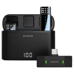 Беспроводной петличный микрофон Proove Record Type-C Black (PMRC00010202)
