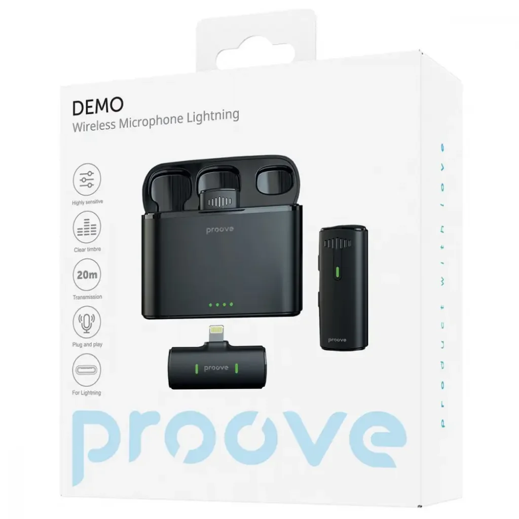 Беспроводной петличный микрофон Proove Demo Lightning Black (PMDM00010102)
