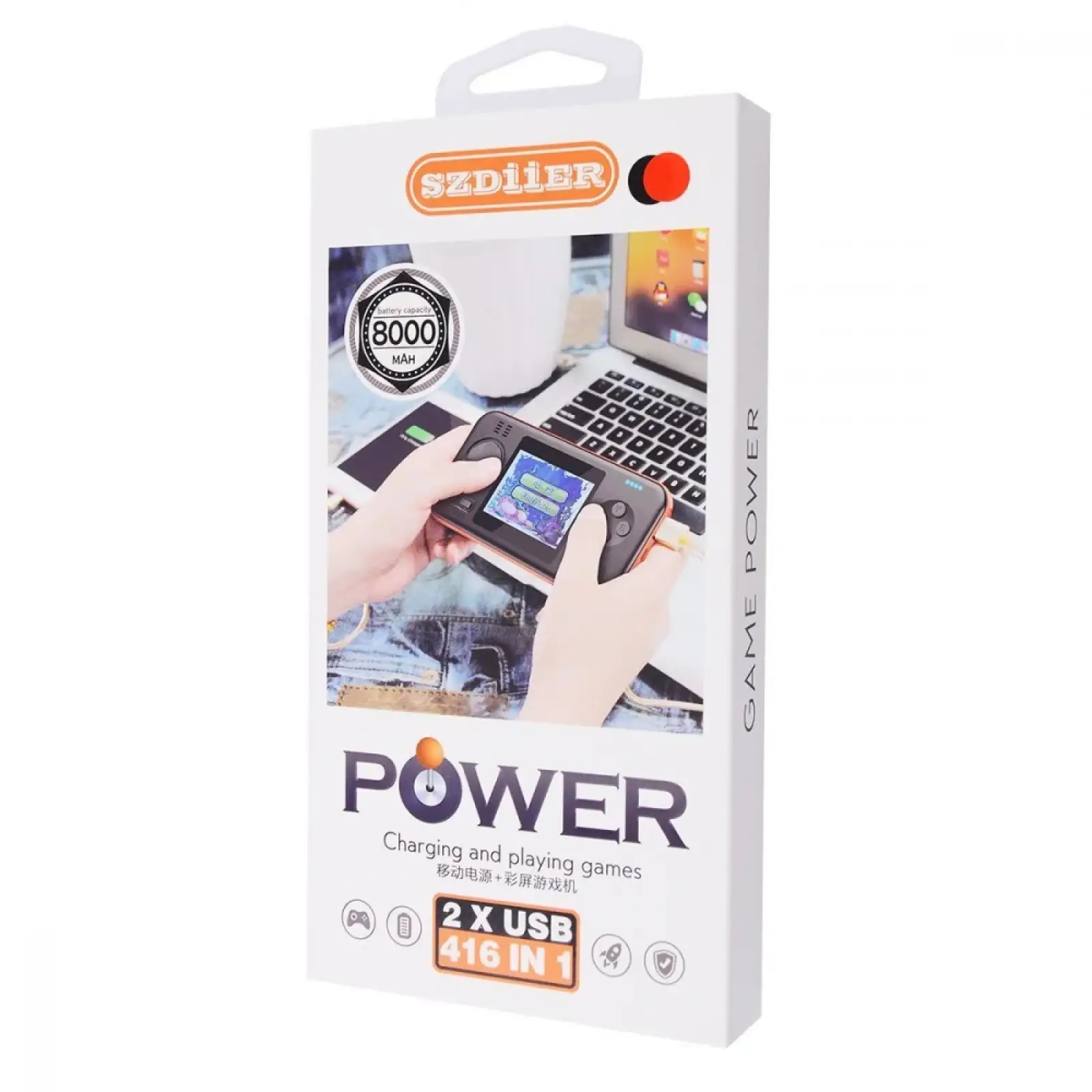 Портативна ігрова консоль G-416 + Power Bank 8000mAh Black Orange