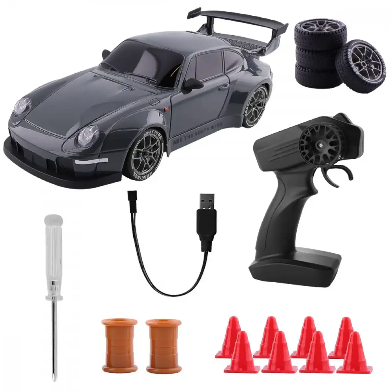 Машинка для дрифту на радіокеруванні Porsche 993 Carrera 2 Gray