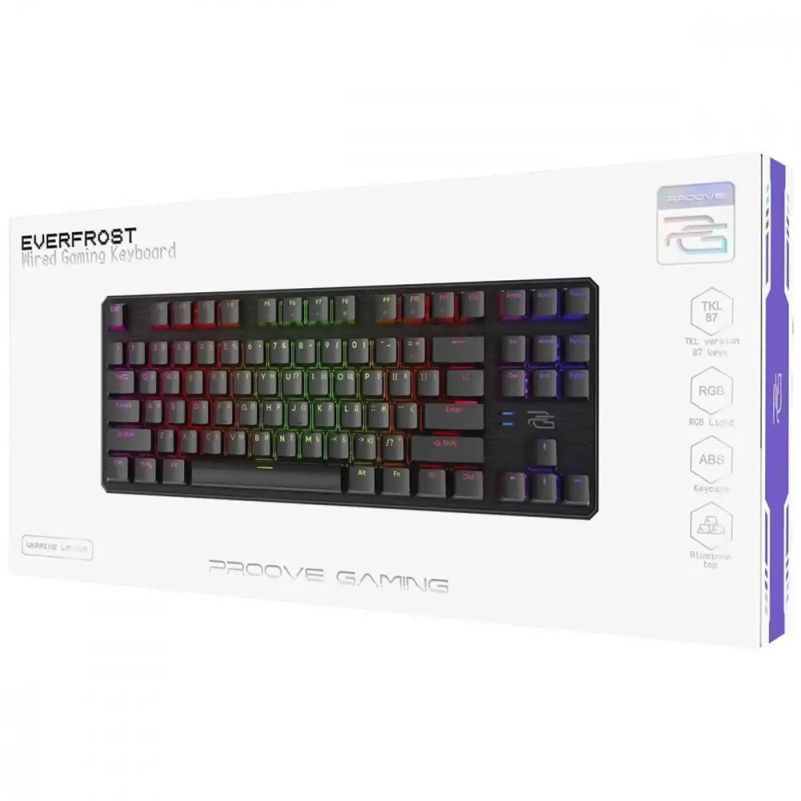 Ігрова механічна клавіатура Proove Gaming Everfrost (Ukraine Layout) Black (CKEV00000401)