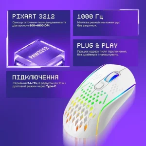 Бездротова ігрова миша Proove Gaming Buzz White (WMBU00022402)