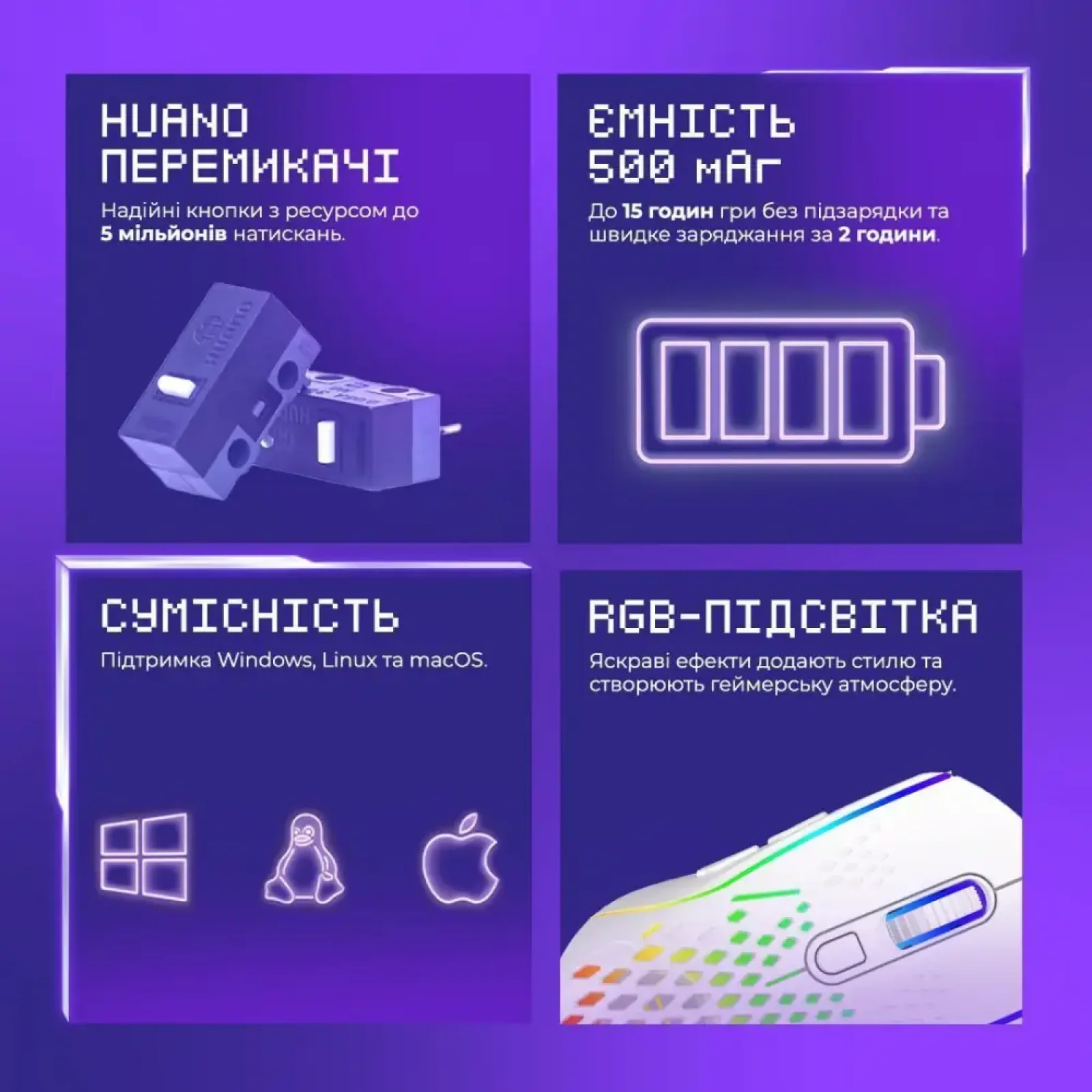 Бездротова ігрова миша Proove Gaming Buzz White (WMBU00022402)