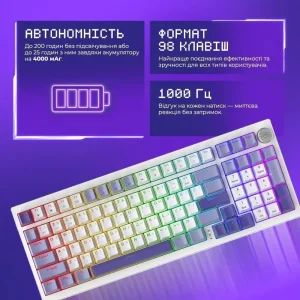 Бездротова ігрова клавіатура Proove Gaming Slicker (Ukraine Layout) White (WKSL00022402)