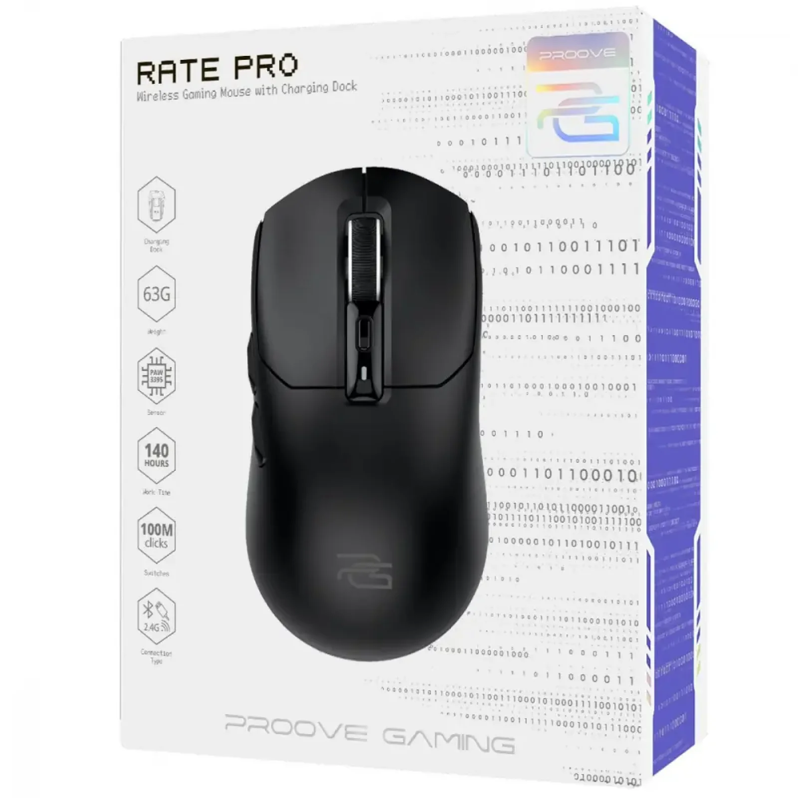 Бездротова ігрова миша Proove Gaming Rate Pro with Charging Dock Black (621870001)