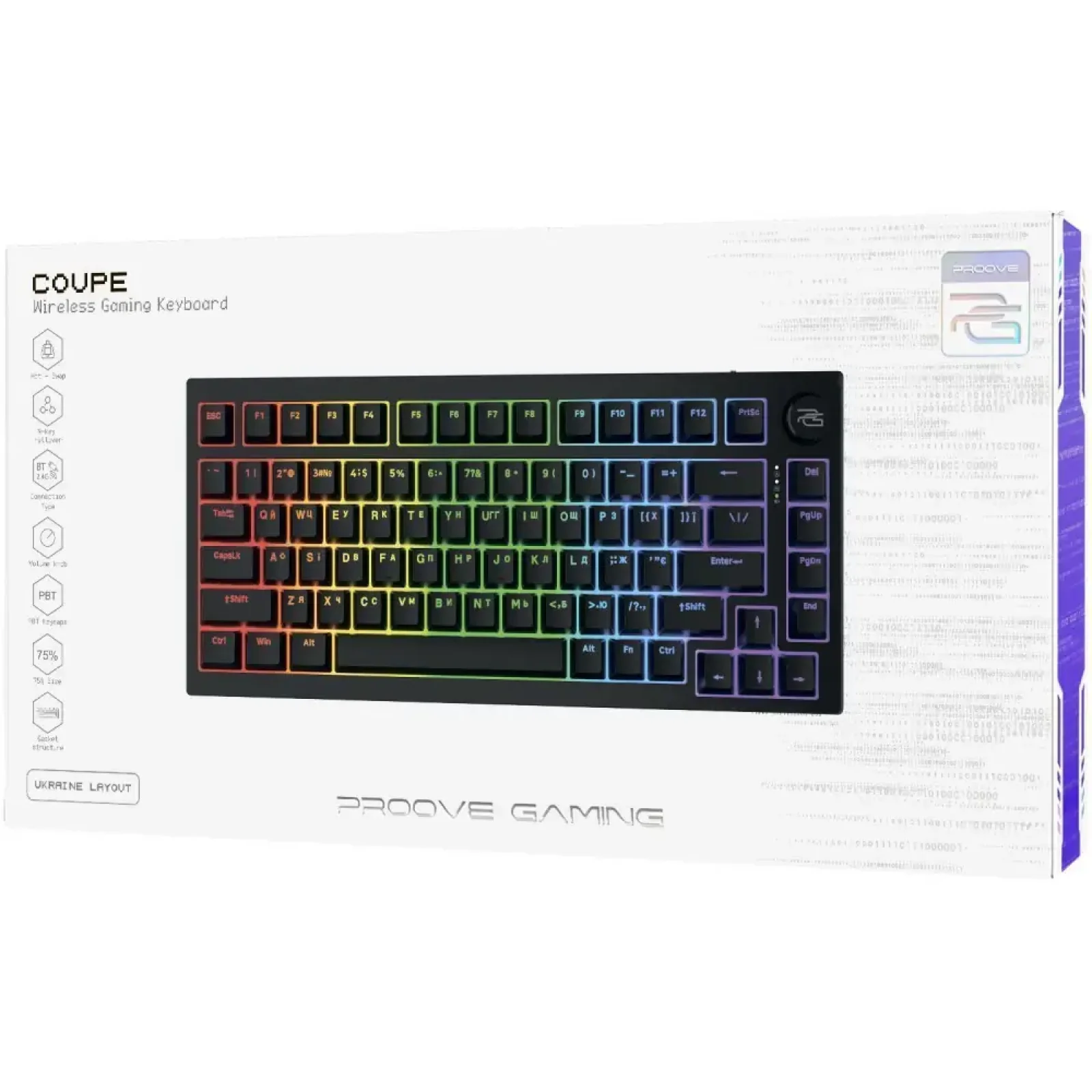Бездротова клавіатура Proove Gaming Coupe (Ukraine Layout) Black (WKCP00022416)