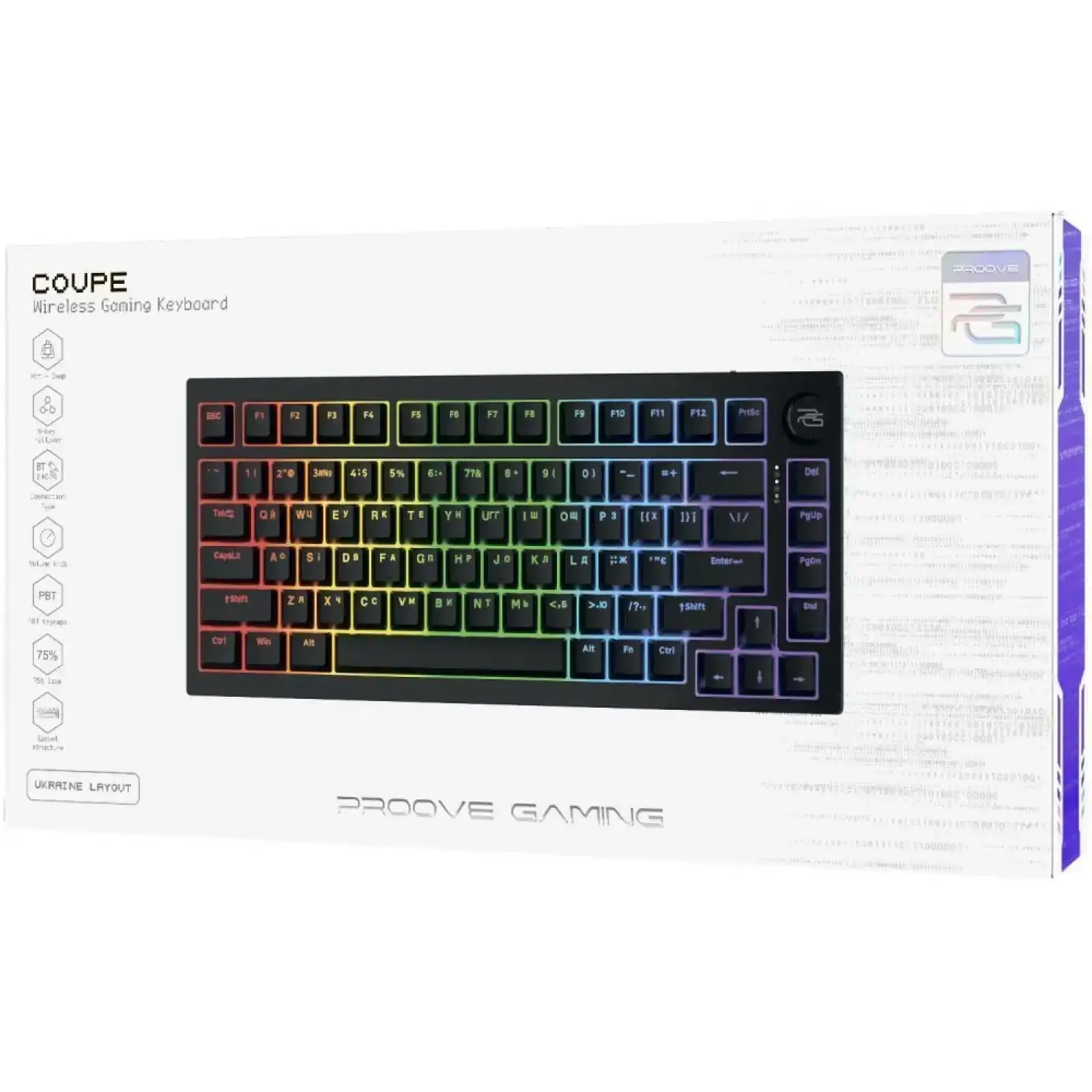 Бездротова клавіатура Proove Gaming Coupe (Ukraine Layout) White (WKCP00022402)