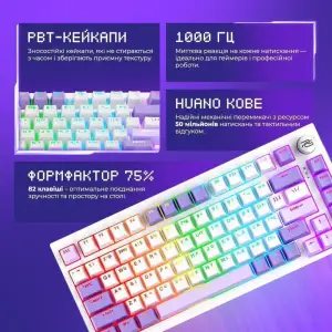 Бездротова клавіатура Proove Gaming Coupe (Ukraine Layout) White (WKCP00022402)