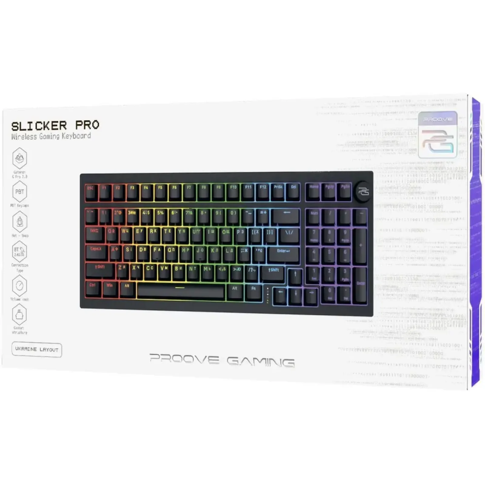 Бездротова клавіатура Proove Gaming Slicker Pro (Ukraine Layout) Black (WKSLP0022401)