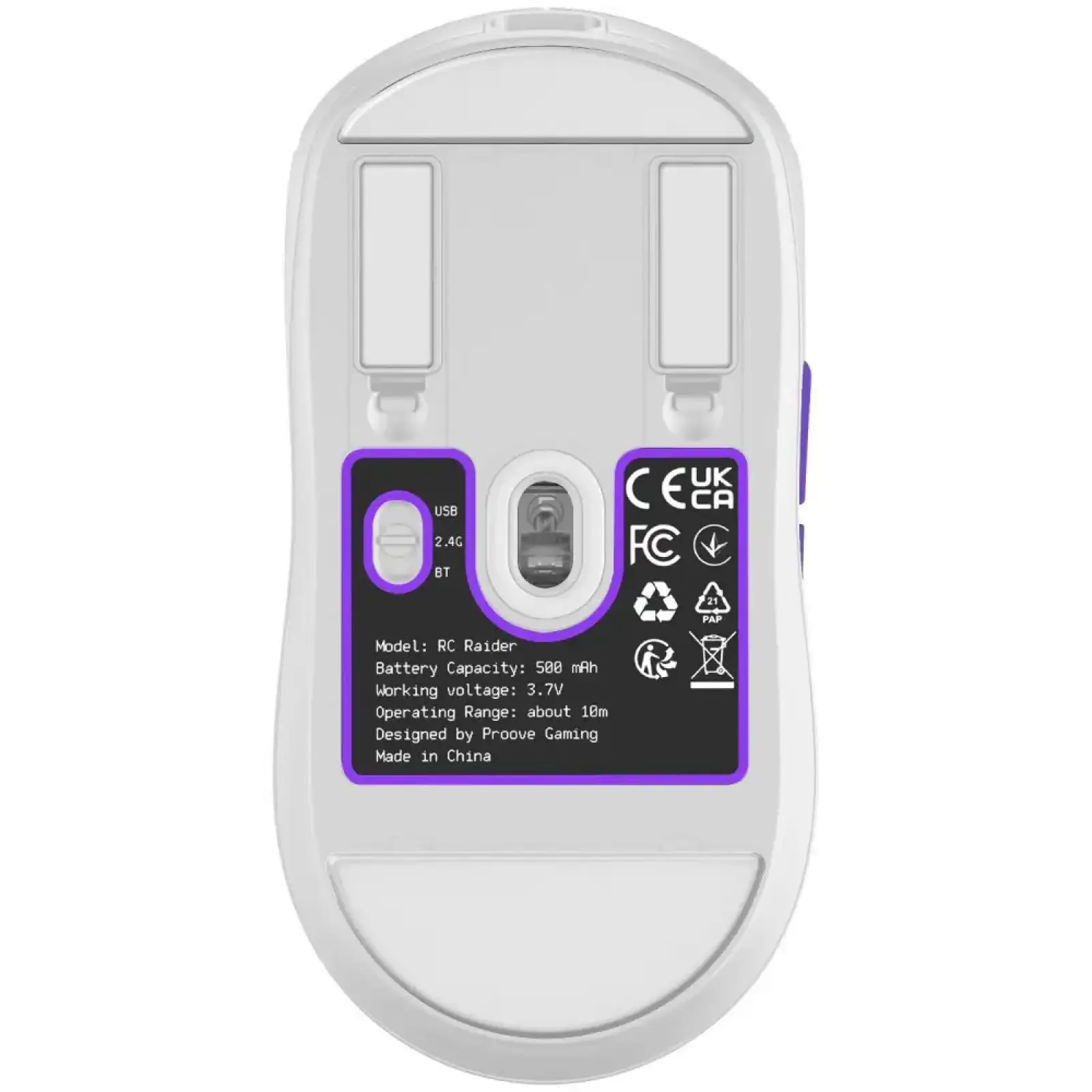 Бездротова ігрова миша Proove Gaming RC Raider 8K White/Purple (WMRR00122017)